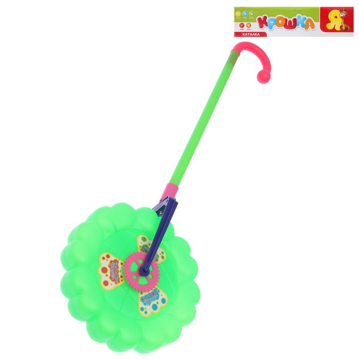 Каталка на палке «Колесо цветок», со световым эффектом, МИКС