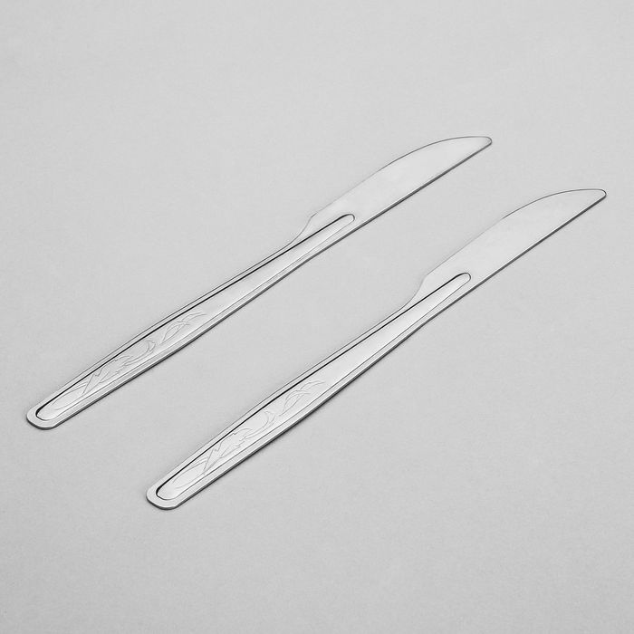 Набор столовых ножей 19,3 см "Силуэт", 2 шт, упрощенной обработки, на подвеске, толщина 1 мм