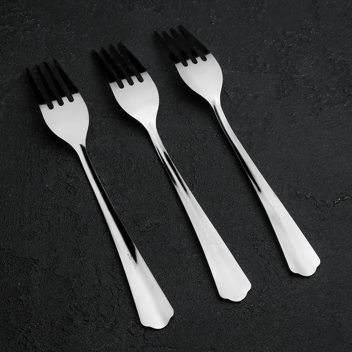 Набор столовых вилок 19,8 см "Новинка", 3 шт, упрощенная обработка, на подвеске, толщина 1,2 мм
