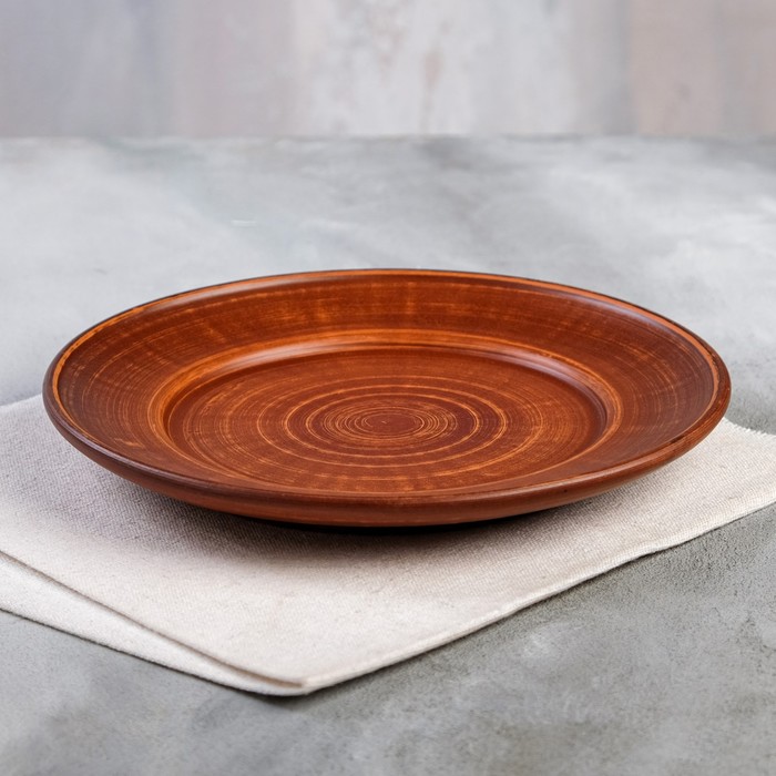 Тарелка 20 см, красная глина