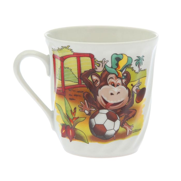 Кружка 300 мл "Мелодия" обезьянки, деколь