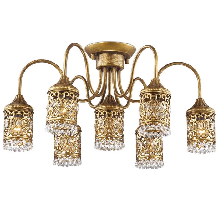 Люстра Salona E14 7х40W 220V под бронзу/хрусталь