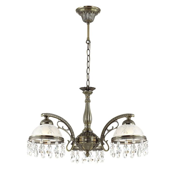 Люстра AVIFA E27 3х60W 220V бронзовый/стекло/хрусталь