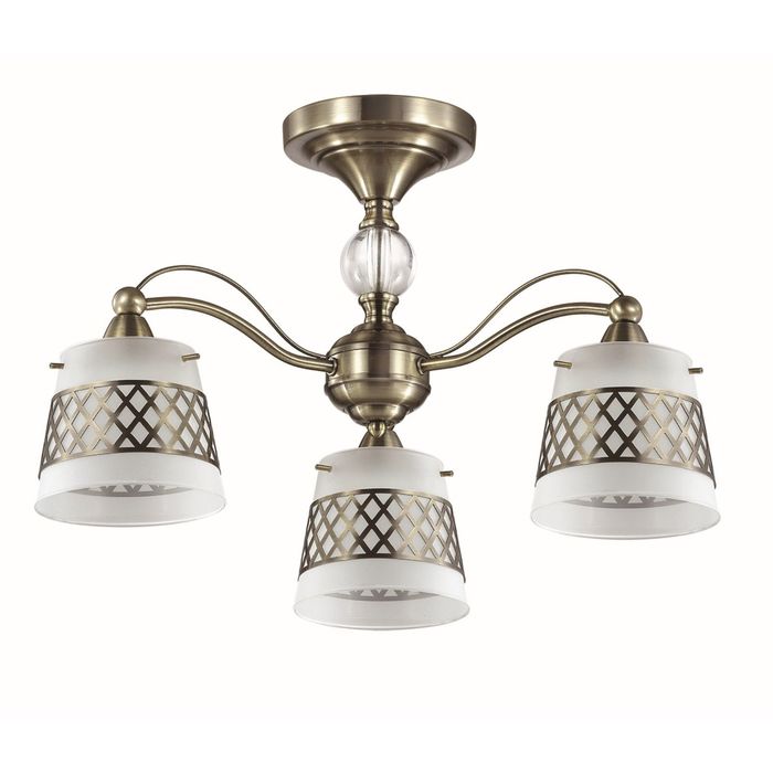 Люстра CASTELLA E14 3х40W 220V бронзовый/декор стекло/стекло/метал. Декор