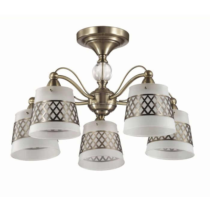 Люстра CASTELLA E14 5х40W 220V бронзовый/декор стекло/стекло/метал. Декор