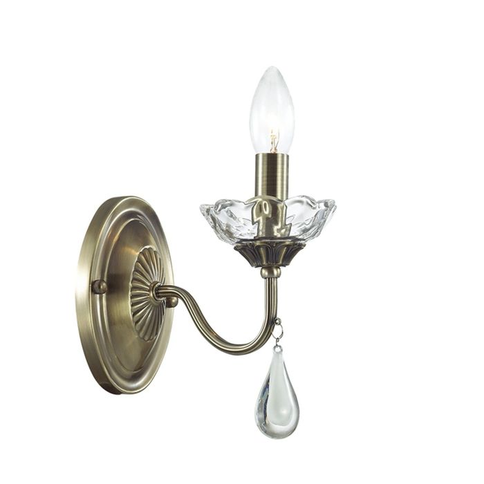 Бра AMBERRA E14 60W 220V бронзовый/хрусталь