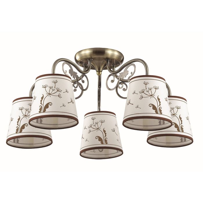 Люстра ZINETTA E14 5х40W 220V бронзовый/ткань