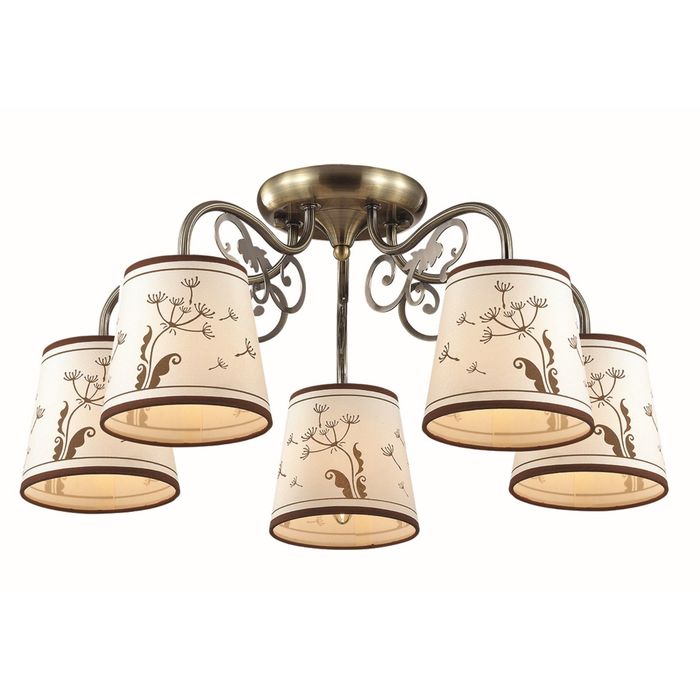 Люстра ZINETTA E14 5х40W 220V бронзовый/ткань