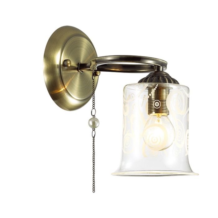 Бра OTALIA E14 1х60W 220V бронзовый/стекло/цепочки/жемчуг