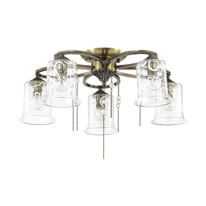 Люстра OTALIA E14 5х60W 220V бронзовый/стекло/цепочки/жемчуг