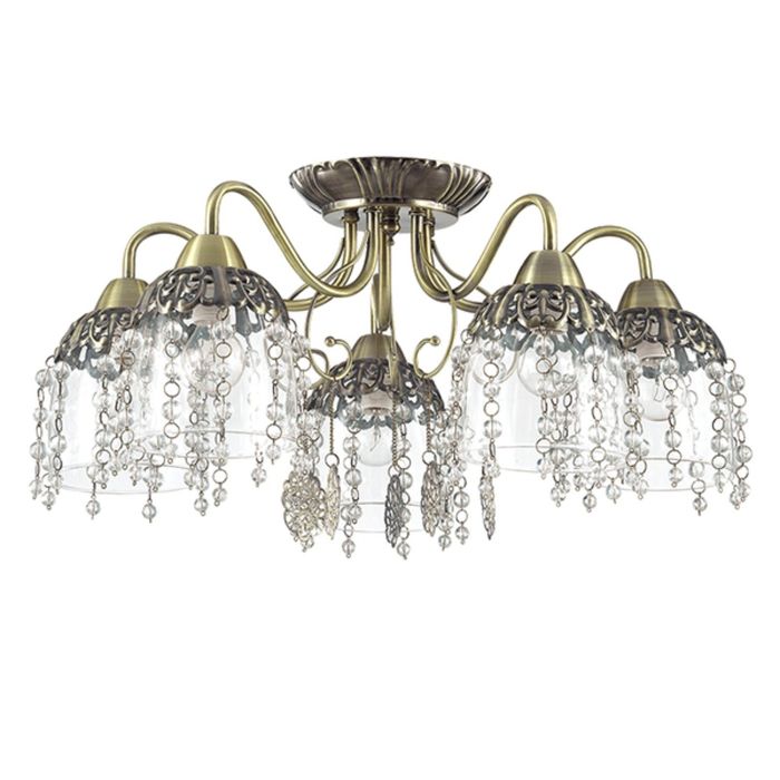 Люстра DORIANA E14 5х60W 220V бронзовый/стекло/хрусталь