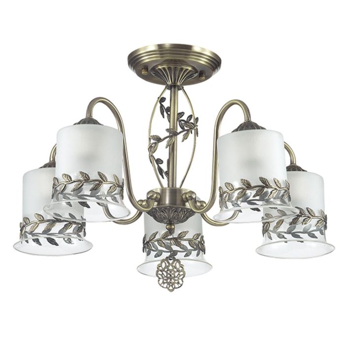Люстра PAOLINA E27 5х60W 220V бронзовый/метал.декор/подвеска