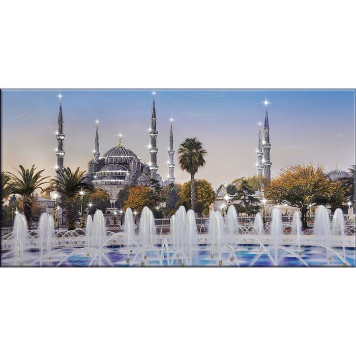 Картина на оргстекле со стразами "Осень в Стамбуле" 70/140