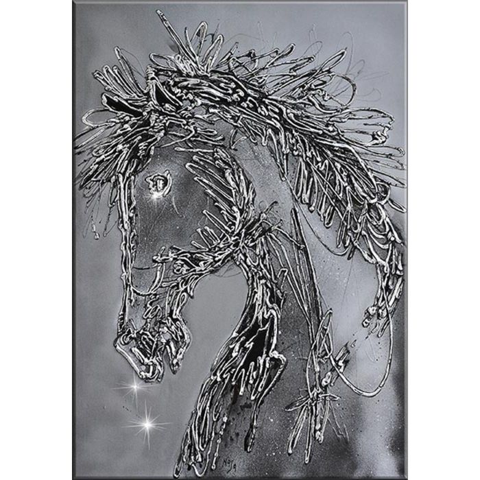 Картина на оргстекле со стразами "Стригун" 70/100