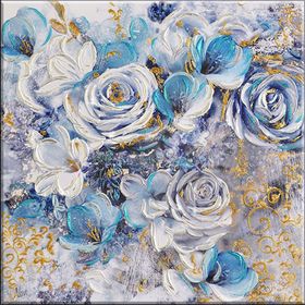 

Картина на оргстекле со стразами "Голубое изобилие 1" 80/80