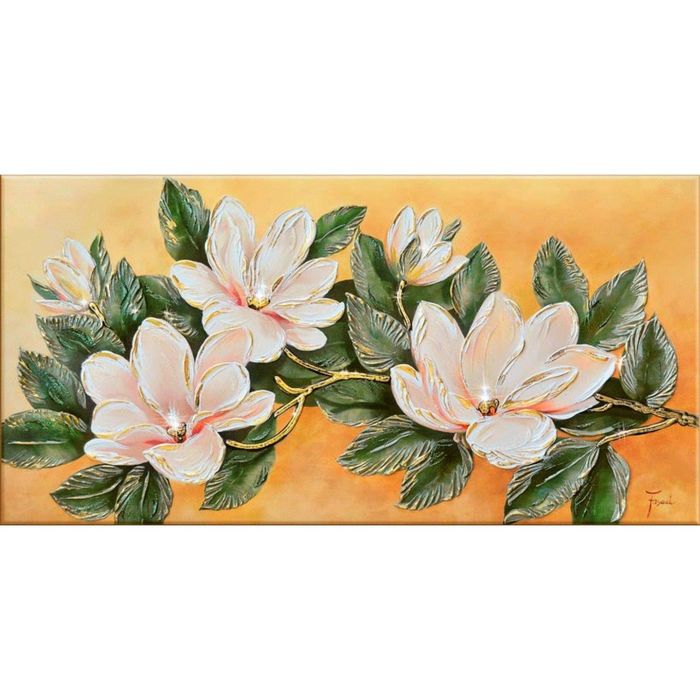 Картина на оргстекле со стразами "Ветка магнолии"