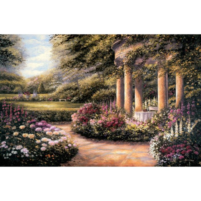 Картина на подрамнике "Розовый сад"