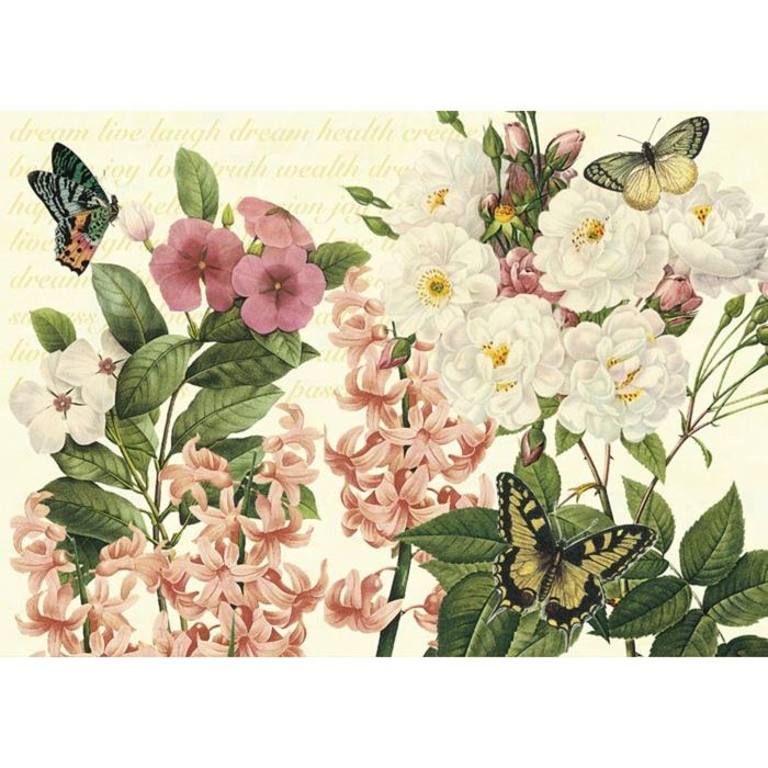 Картина на подрамнике "Летний сад" с белым шиповником