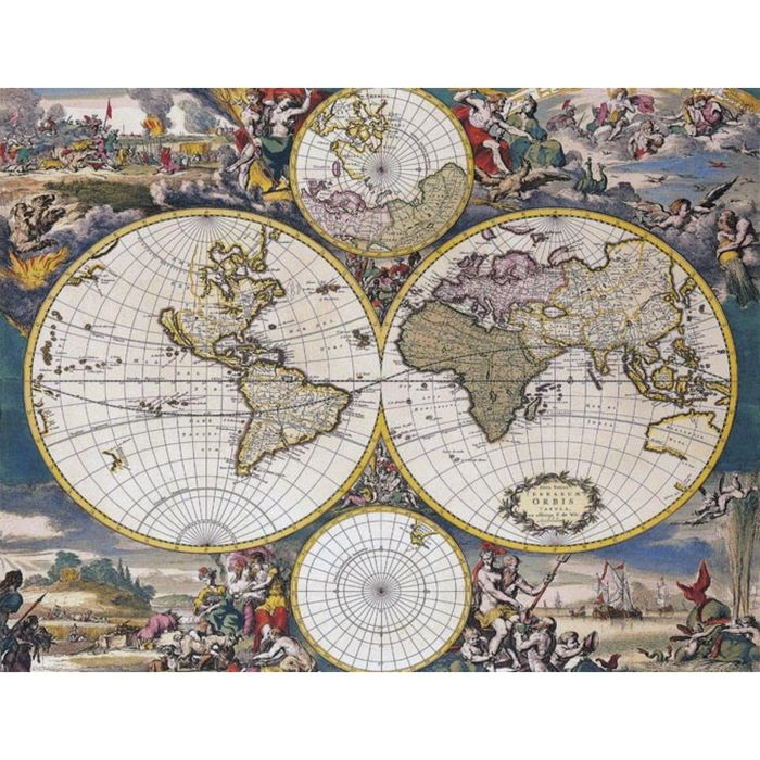 Картина на подрамнике "Карта всемирной истории"