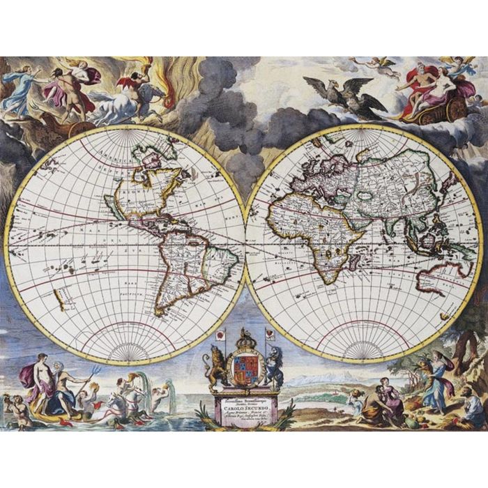 Картина на подрамнике "Античная карта мира"