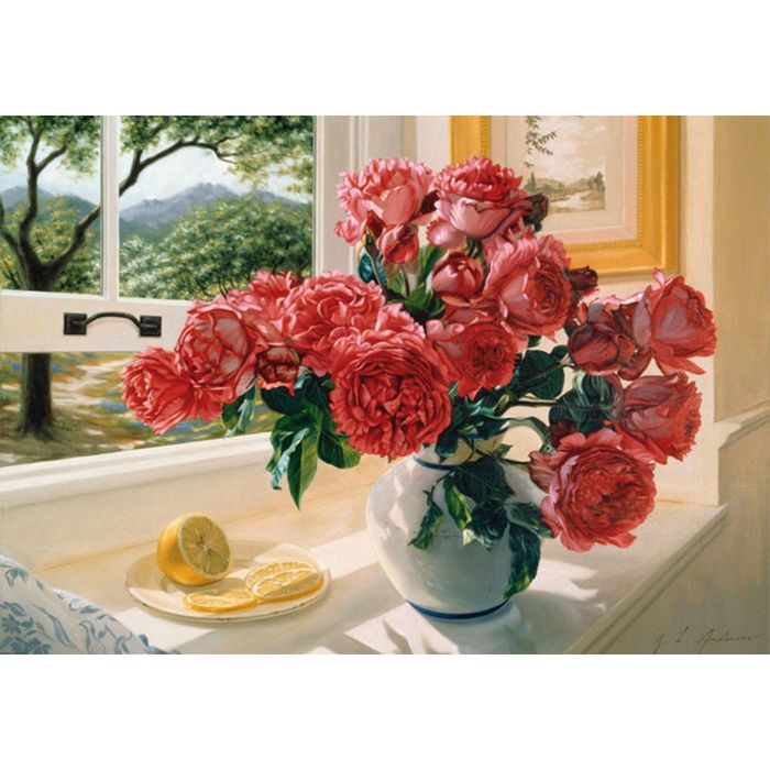 Картина на подрамнике "Ярко-розовые розы"