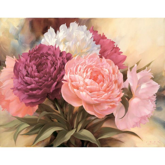 Картина на подрамнике "Махровые пионы"