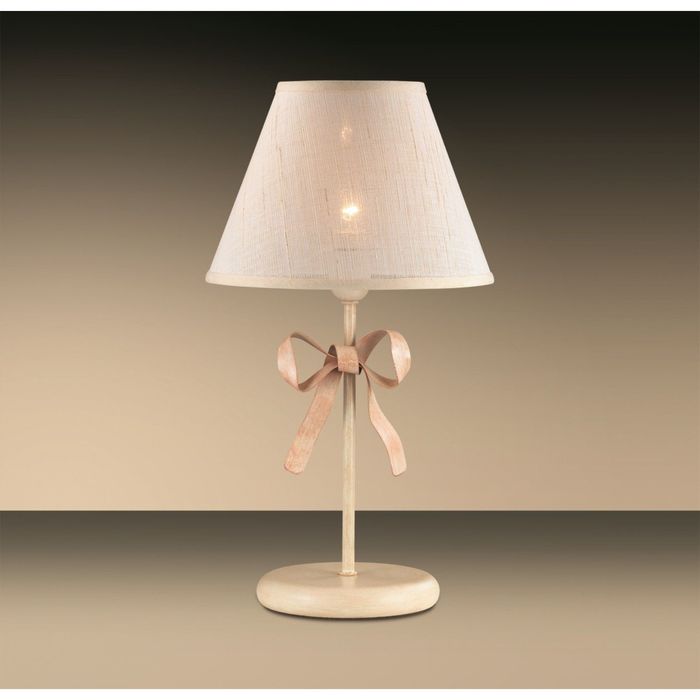 Настольная лампа ESTELI E27 60W 220V бежевый/розовый/абажур "рогожка"