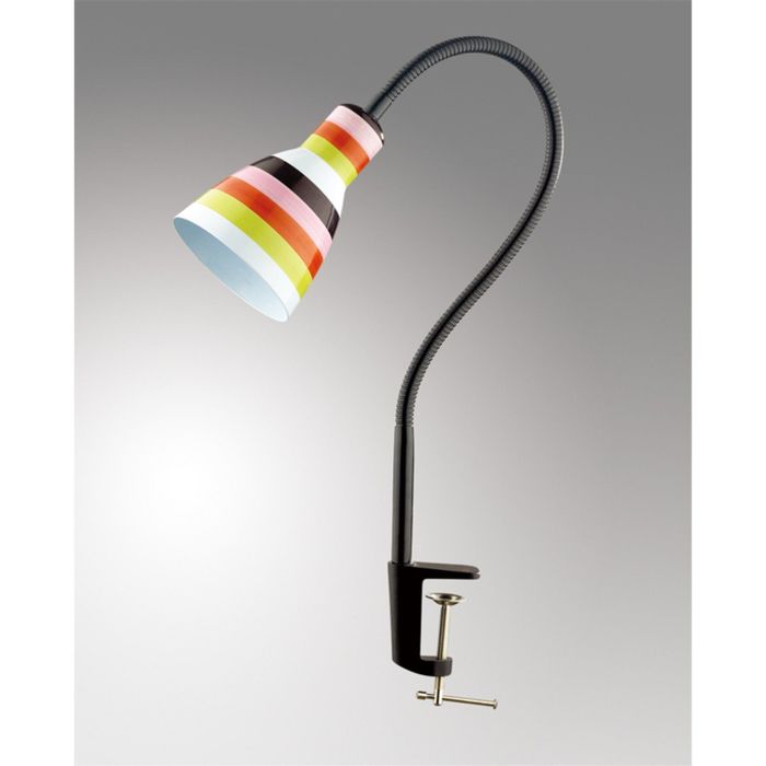 Настольная лампа на струбцине Pika E27 60W цветные полосы
