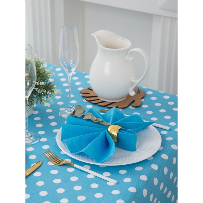 Набор столовый "Этель" Лесная голубика (вид2) скатерть 150х250 см, салфетка 40х40 см 10 шт., рогожка