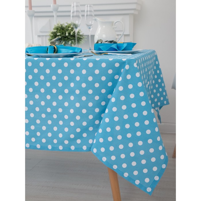 Набор столовый "Этель" Лесная голубика (вид2) скатерть 150х250 см, салфетка 40х40 см 10 шт., рогожка