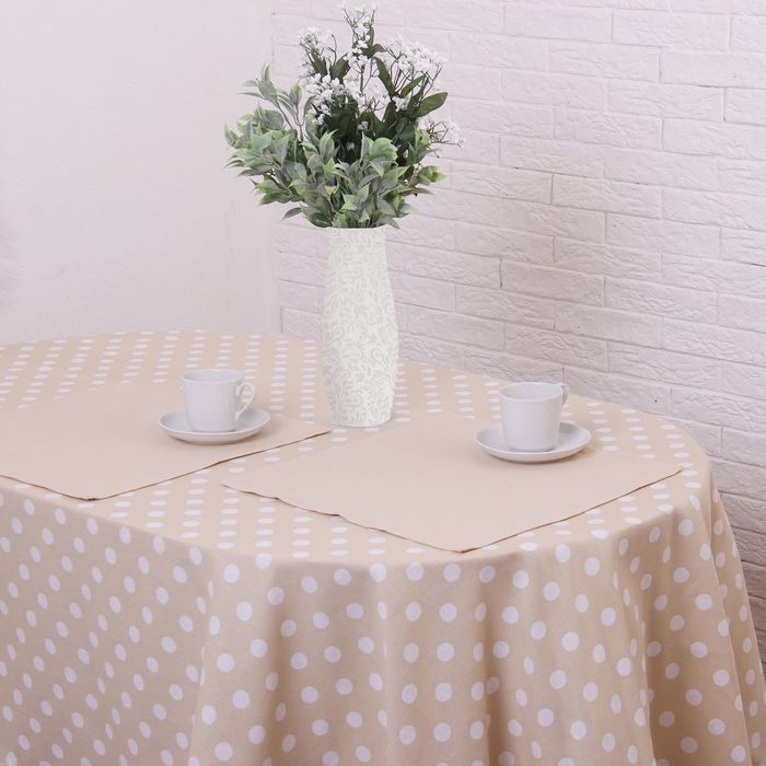 Набор столовый "Этель" Ваниль (вид2) скатерть 150х250 см, салфетка 40х40 см 10 шт., рогожка