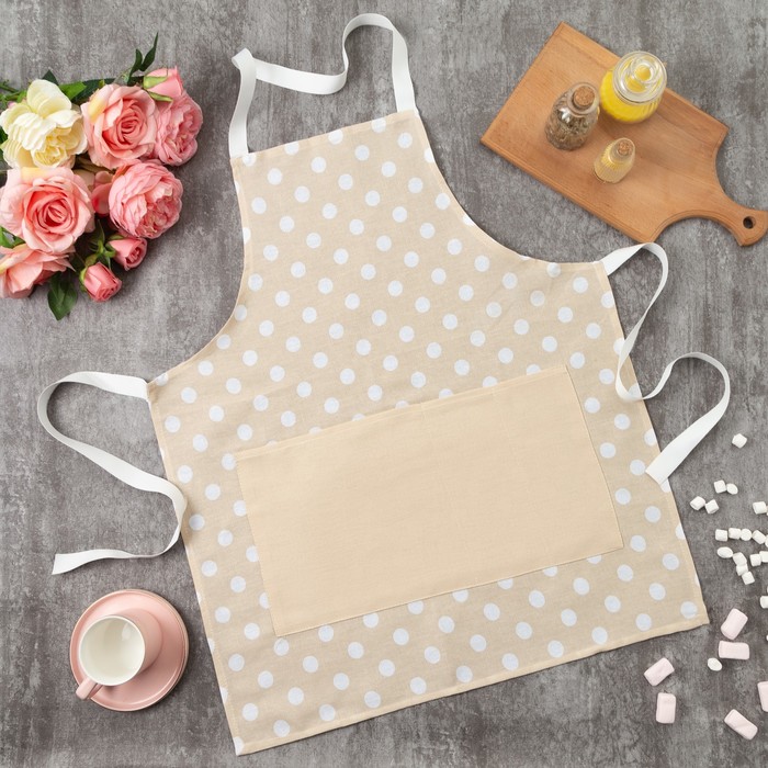 Фартук "Этель" Ваниль (вид 2), 100% хл, рогожка, 165 г/м2