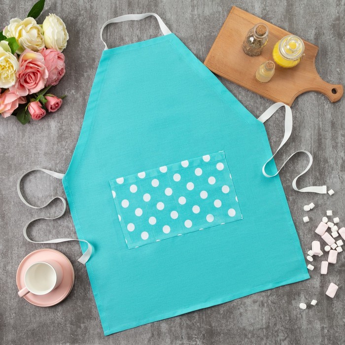 Фартук "Этель" Мятная карамель (вид 1), 100% хл, рогожка, 165 г/м2