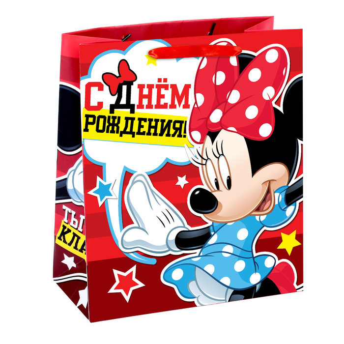 Пакет ламинированный вертикальный "Ты самая классная! " , Минни Маус, 23 х 27 х 11.5 см