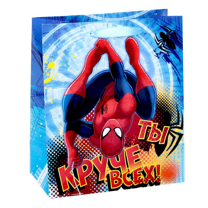 Пакет ламинированный вертикальный "Ты круче всех! ",Человек-паук, 23 х 27 х 11.5 см