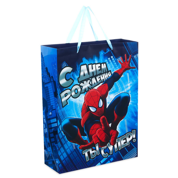 Пакет ламинированный вертикальный "Ты супер! ", Человек-паук ,31 х 40 х 11 см