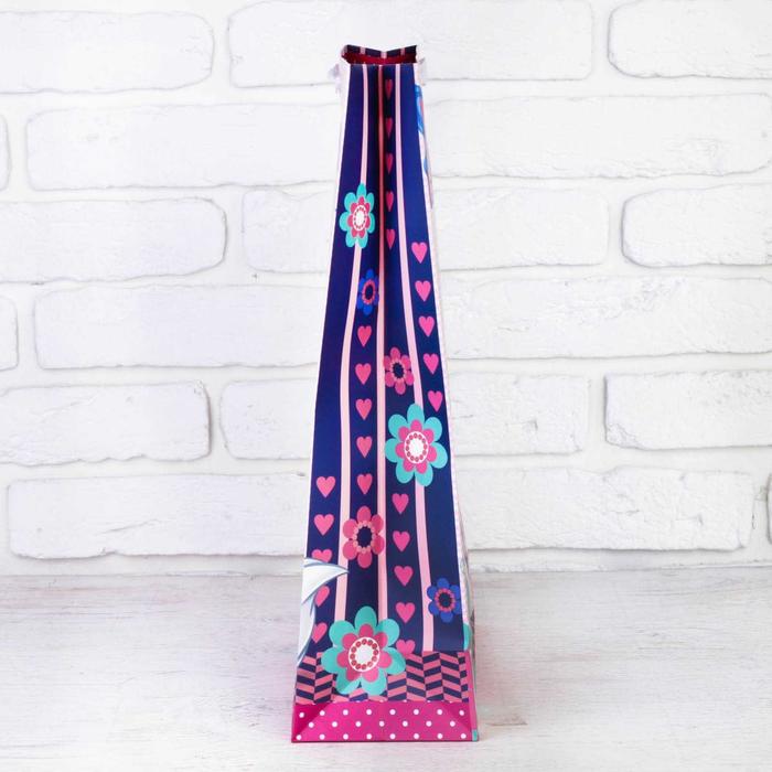 Пакет ламинированный вертикальный "С Днем Рождения ", Кошечка Мари, 31 х 40 х 11 см