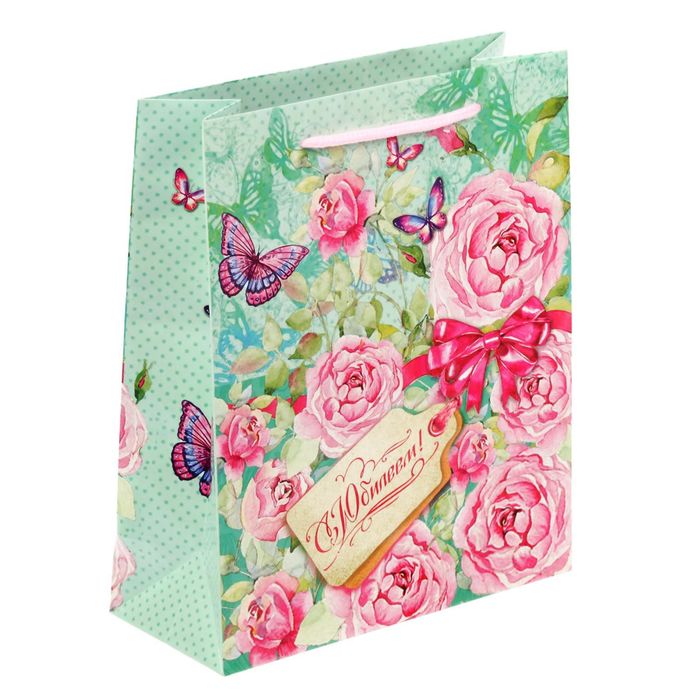 Пакет ламинированный вертикальный «Нежные розы», S 11 × 14 × 5,5 см