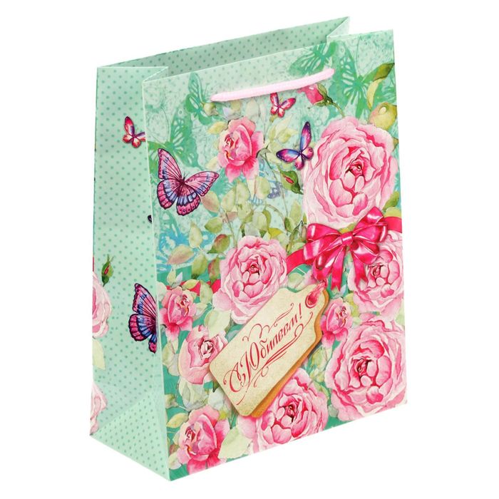 Пакет ламинированный вертикальный «Нежные розы», MS 18 × 23 × 8 см