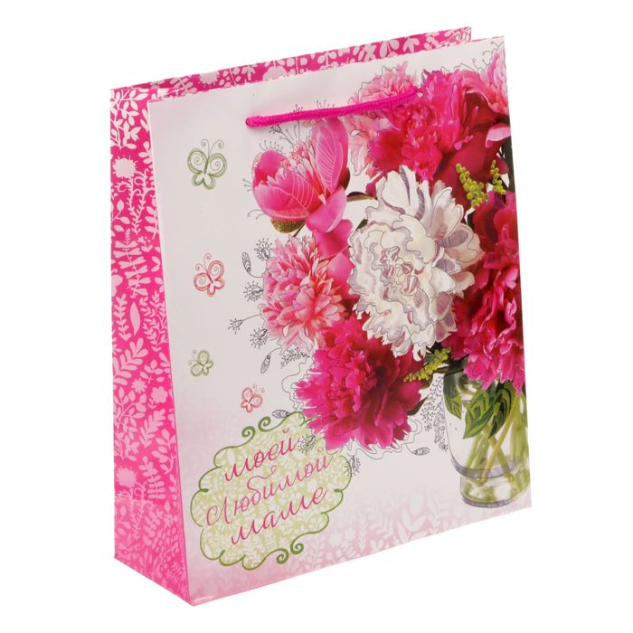 Пакет ламинированный вертикальный «Любимой маме», ML 23 × 27 × 8 см