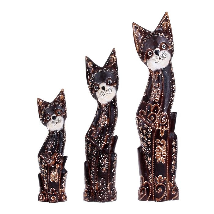 Набор "Кошки с узорами" дерево 30,40,50 см