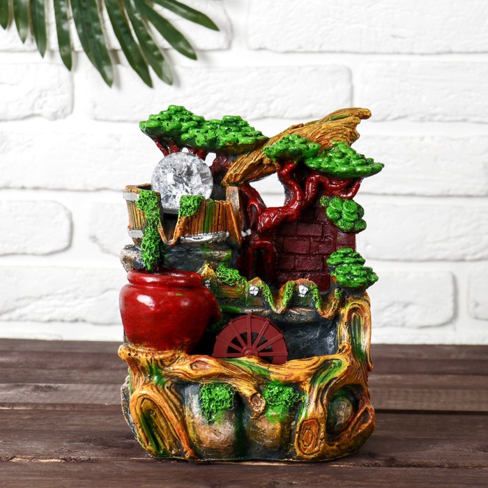 Фонтан "Перелив кувшины" 13х19х26 см (с подсветкой)