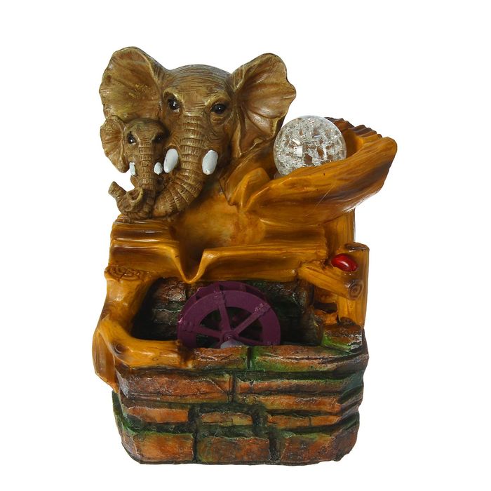 Фонтан "Слоны" 15х20х25 см (с подсветкой)