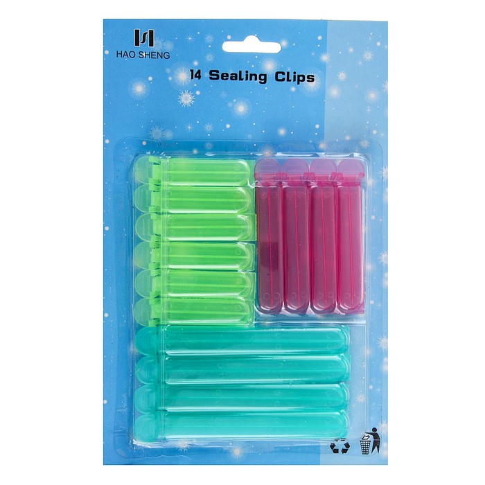 Набор зажимов для пакета 6/8/12,5 см (14 шт), цвет МИКС
