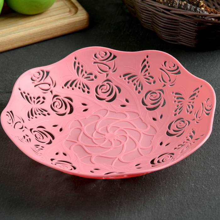 Ваза для хлеба и фруктов 20 см, цвета МИКС