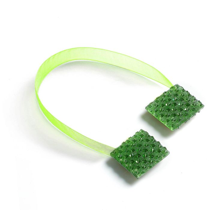 Подхват для штор на ленте "Кристалл", цвет зелёный