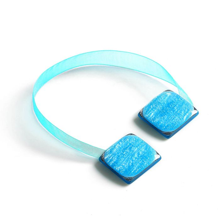 Подхват для штор на ленте "Лунный камень", цвет голубой