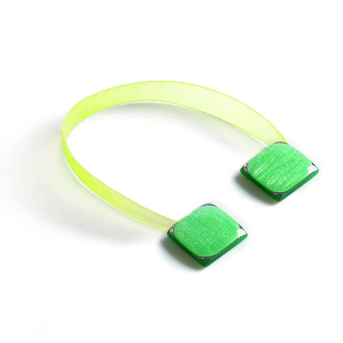 Подхват для штор на ленте "Лунный камень", цвет зелёный