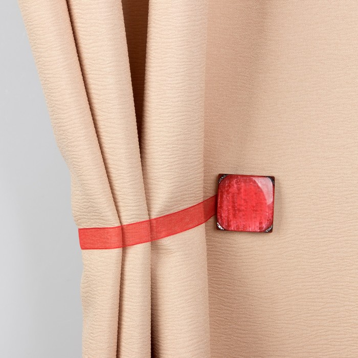 Подхват для штор на ленте "Лунный камень", цвет красный