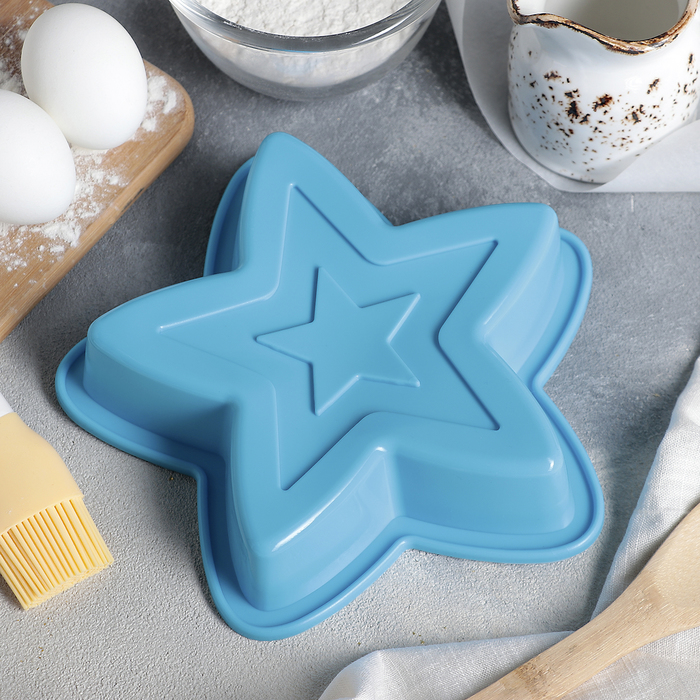 Форма для выпечки "Пятиконечная звезда" 19,5х4 см, цвета МИКС